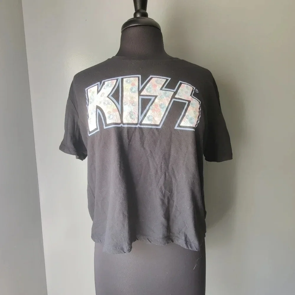 KISS Floral Band Crop Tee